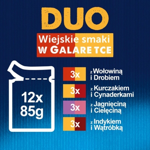 Felix Fantastic Duo Karma dla kotów Wiejskie Smaki mięsne w galaretce 12 x 85 g Felix Fantastic Duo Karma dla kotów Wiejskie Smaki mięsne w galaretce 12 x 85 g