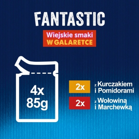 Felix Fantastic Karma dla kotów Mięso z warzywami w galaretce 4 x 85 g Felix Fantastic Karma dla kotów Mięso z warzywami w galaretce 4 x 85 g
