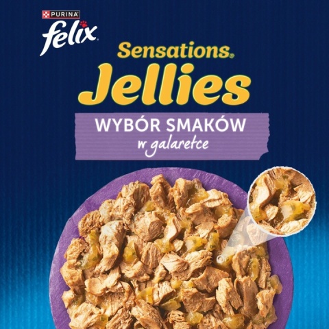 Felix Sensations Jellies Karma dla kotów wybór smaków w galaretce 12 x 85 g Felix Sensations Jellies Karma dla kotów wybór smaków w galaretce 12 x 85 g