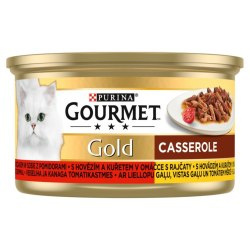 Gourmet Gold Karma dla kotów casserole z wołowiną i kurczakiem w sosie 85 g Gourmet Gold Karma dla kotów casserole z wołowiną i kurczakiem w sosie 85 g