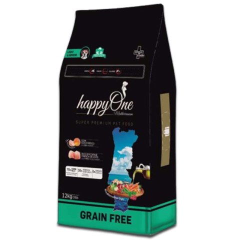 HappyOne Grain-Free Mediterraneum Light & Senior dla psich seniorów SUPER PREMIUM 12KG HappyOne Meditteraneum HappyOne Grain-Free Mediterraneum Light & Senior dla psich seniorów SUPER PREMIUM 12KG HappyOne Meditteraneum