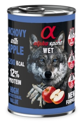 Alpha Spirit Karma mokra dla psa Anchois z jabłkiem 400g