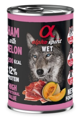 Alpha Spirit Karma mokra dla psa szynka z melonem 400g