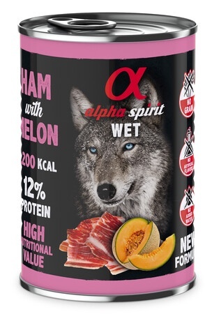 Alpha Spirit Karma mokra dla psa szynka z melonem 400g Alpha Spirit Karma mokra dla psa szynka z melonem 400g