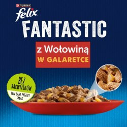 FELIX Fantastic Mokra karma dla kotów z wołowiną w galaretce 85 g