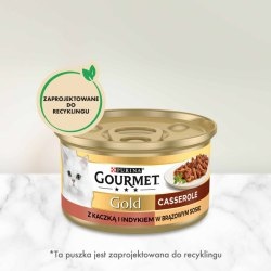 Gourmet Gold Karma dla kotów casserole z kaczką i indykiem w sosie 12x85 g Gourmet Gold Karma dla kotów casserole z kaczką i indykiem w sosie 12x85 g