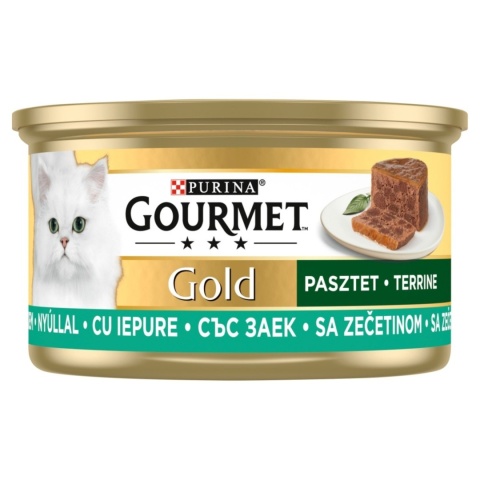 Gourmet Gold Karma mokra dla kotów pasztet z kawałkami królika 85 g