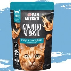 KARMA MOKRA DLA KOTA PAN MIĘSKO SASZETKA INDYK TUŃCZYK 85G BEZZBOŻOWA KARMA MOKRA DLA KOTA PAN MIĘSKO SASZETKA INDYK TUŃCZYK 85G BEZZBOŻOWA