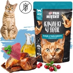 KARMA MOKRA DLA KOTA PAN MIĘSKO SASZETKA INDYK TUŃCZYK 85G BEZZBOŻOWA KARMA MOKRA DLA KOTA PAN MIĘSKO SASZETKA INDYK TUŃCZYK 85G BEZZBOŻOWA