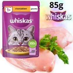 KARMA MOKRA DLA KOTA WHISKAS SASZETKA 85G KAWAŁKI KURCZAKA W GALARETCE KARMA MOKRA DLA KOTA WHISKAS SASZETKA 85G KAWAŁKI KURCZAKA W GALARETCE