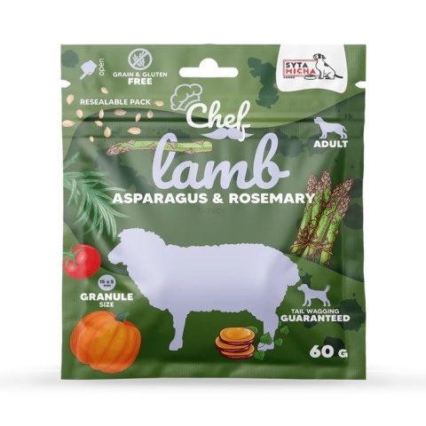 PRÓBKA Sucha karma dla psa Jagnięcina, szparagi i rozmaryn 60g PRÓBKA Sucha karma dla psa Jagnięcina, szparagi i rozmaryn 60g
