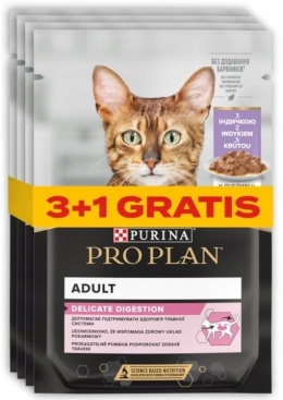 PURINA PRO PLAN NUTRI SAVOUR DELICATE TURKEY 85Gx4 (3+1 GRATIS)