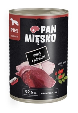 Pan Mięsko Karma mokra dla psa Indyk z jeleniem 400g