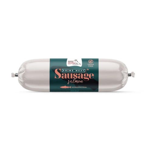 Syta Micha Prime Meat Kiełbaska treningowa z łososiem 80g Syta Micha Prime Meat Kiełbaska treningowa z łososiem 80g