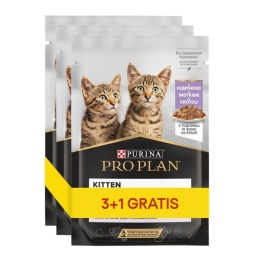 Pro Plan mokra karma dla kota Delicate Kitten indyk 3+1 GRATIS 85g