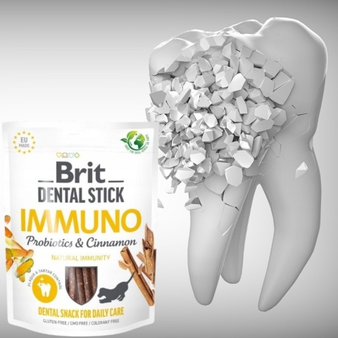 Brit Dental Stick Immuno Probiotics& Cinnamon przysmak dla psa 25g Brit Dental Stick Immuno Probiotics& Cinnamon przysmak dla psa 25g