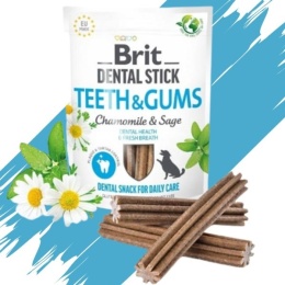 Brit Dental Stick Teeth Gums Chamomile& Sage przysmak dla psa na zęby 251g