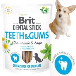 Brit Dental Stick Teeth Gums Chamomile& Sage przysmak dla psa na zęby 251g
