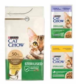 Cat Chow Sterilised karma sucha 1,5kg + 2 saszetki 85g gratis