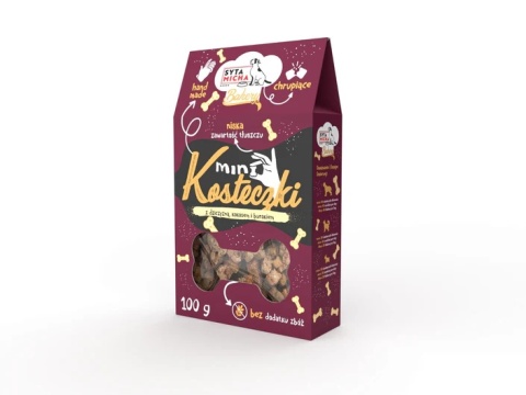 Syta Micha Ciastka dla psa Mini kosteczki z dziczyzną 100g Syta Micha Ciastka dla psa Mini kosteczki z dziczyzną 100g