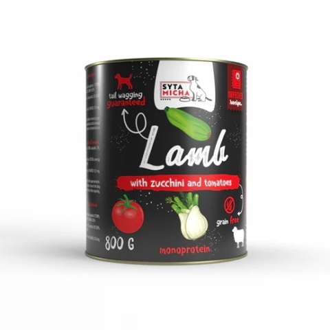 Syta Micha Karma mokra dla psa jagnięcina z cukinią i pomidorami 800g Syta Micha Karma mokra dla psa jagnięcina z cukinią i pomidorami 800g