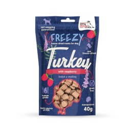 Syta Micha Liofilizowane przysmaki dla psa Indyk z malinami FREEZY 40g