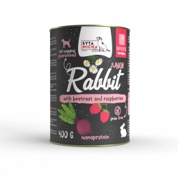 Syta Micha królik z burakiem i malinami mokra karma dla szczeniąt 400g