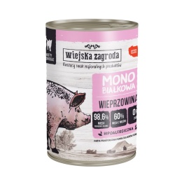 Wiejska Zagroda Karma mokra dla kota Monobiałkowa Wieprzowina (dorosły) 400g
