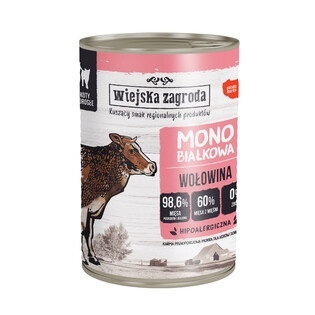 Wiejska Zagroda Karma mokra dla kota Monobiałkowa Wołowina 400g Wiejska Zagroda Karma mokra dla kota Monobiałkowa Wołowina 400g