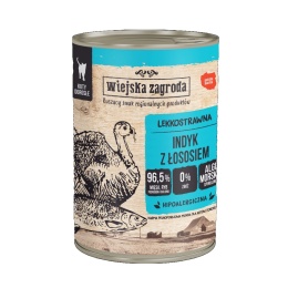 Wiejska Zagroda Karma mokra dla kota Indyk z łososiem 400g