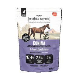 Wiejska Zagroda Konina z rumiankiem Monoproteinowa mokra karma dla psa 500g