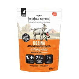 Wiejska Zagroda Kozina z Dziką Różą Monoproteinowa mokra karma dla psa 500g